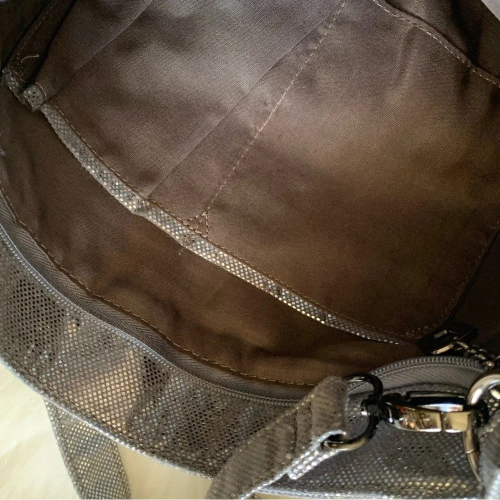 Studded Metallic Hobo Bag